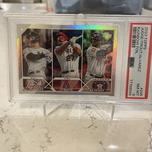 JUDGE, TROUT, ALVAREZ 2023 Topps Series 1 HR Leaders RAINBOW FOIL - PSA 8 - Picture 1 of 3