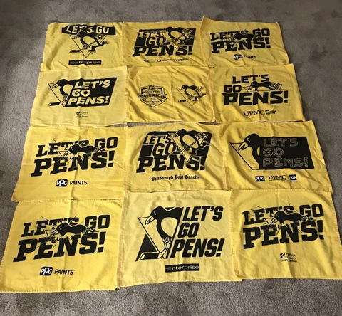 Pittsburgh Penguins Playoff Rally Towels - Lot of 24 Towels SGA Stanley Cup Cover