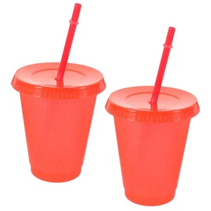 2 Pcs Creative Water Cup Travel Cups for Party Reusable with Straw - Picture 1 of 12