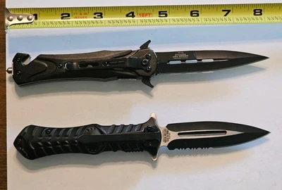 2 navajas de bolsillo plegables tácticas asistidas por resorte - ¡Excelente estado!! Foto 1 de 4