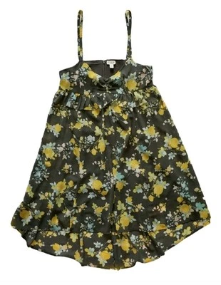 女式/Jrs Frenchi 灰色/黄色花卉迷你背心裙连衣裙,尺寸 S — 第 1/4 张图片