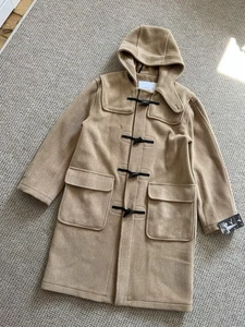 Montgomery Camel Long Elysian Classic Luxury Herringbone With Horn Toggles Coat - Picture 1 of 23