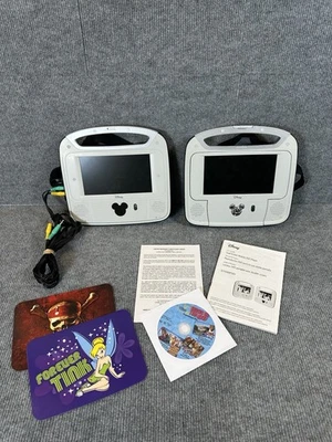 Vintage Disney Dual Screen DVD Player Portable D7500PDD 2007 Tinkerbell Pirates - Image 1 of 4