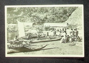 Nederlands Nieuw Guinea ansichtkaart Hollandia, Vismarkt - Picture 1 of 2