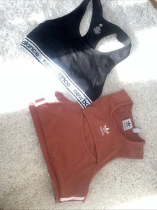 New Balance Sports Bra Size L Impact X Adidas Crop Ribbed Size 14 Top Gym Bundle - Picture 1 of 8