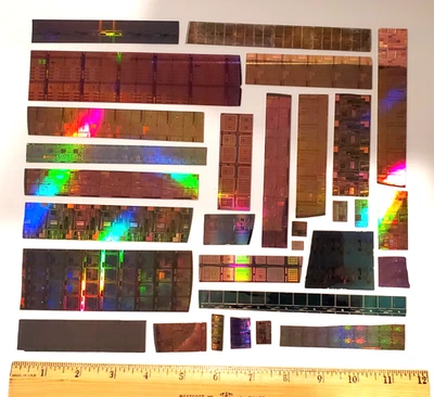 Lote de piezas y rebanadas obleas semiconductoras de silicona genuinas con litografía #Q1A Foto 1 de 4