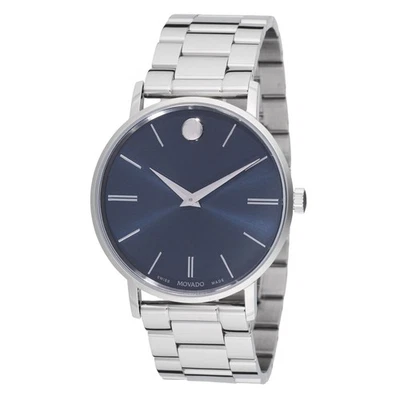 Reloj de cuarzo Movado 0607985 clásico museo esfera azul para hombre Foto 1 de 4
