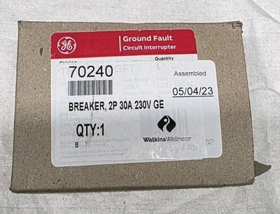 Nuevo disyuntor de falla a tierra GE 30 amperios 120/240 VCA 2 polos fuente termal 70240 Foto 1 de 4