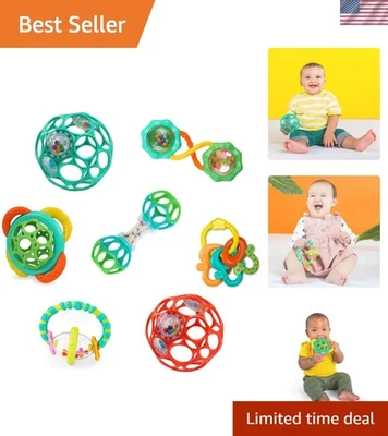 7-Piece Cartoon-Themed Baby Rattle & Teether Set – BPA-Free Fun For All Infants - Image 1 of 4