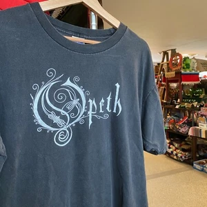 1990s Vintage OPETH T-shirt Heavy Metal Music Goth Rock Band Tee Cygnus Y2K - Picture 1 of 6