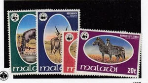 MALAWI (MK6578) # 319-322 VF-MNH 1978 ANIMALES Y FONDO DE VIDA SILVESTRE CONJUNTO EMBLEMA CV $65 - Imagen 1 de 1