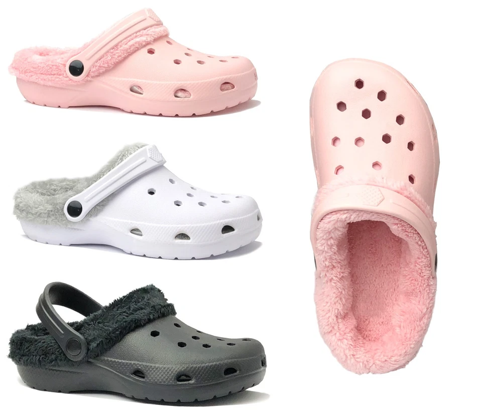 Nuevo zueco para mujer con forro de piel sintética zapatilla cómoda interior exterior jardín Foto 1 de 1