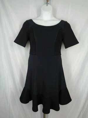 Vestido HD In Paris Anthropologie Negro Texturizado Volantes Dobladillo Talla 10 Nuevo  Foto 1 de 4