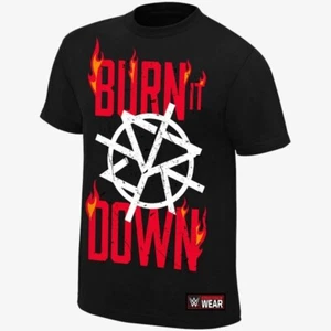 SETH ROLLINS BURN IT DOWN T-SHIRT UFFICIALE WWE NERA - S - Foto 1 di 5