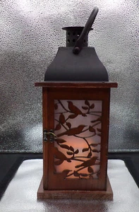 Decorative Bird Design Lantern with LED Candle 12"x5.5"x5.5" New Gerson - Picture 1 of 6