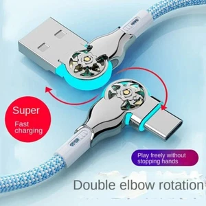 180° Rotate Adapter USB Type C Magnetic Charging Cable For iPhone iPad Samsung - Picture 1 of 12