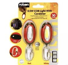 ROLSON 0.5W COB LIGHT WITH CARABINER (KEYRINGS) Torch Camping Biking Winter