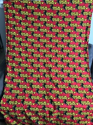 Vintage 90s Disney Dick Tracy Cotton Fabric 42x75 Sheet Pillowcase Red Authentic - Image 1 of 4