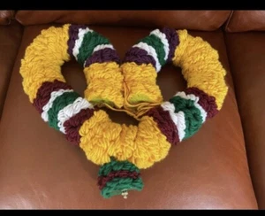 Yarn FlowersGarland. 2ft / 6”.  For decorations, festivals and celebrations New - Picture 1 of 7