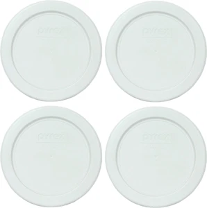 Pyrex 7202-PC White round Plastic Food Storage Replacement Lid, Made in USA - 4 - Picture 1 of 12