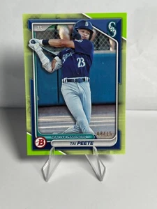 2024 Bowman Tai Peete #BP-9 Chartreuse Green #'d /15 - Picture 1 of 2