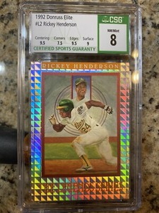 rickey henderson 1992 Donruss The Legend Series CSG 8 7061/7500 🔥