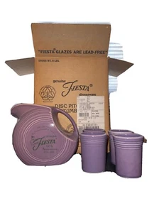 Vintage fiesta ware 60th anniversary lilac pitcher tumblers W/ Original Box MINT - Picture 1 of 12
