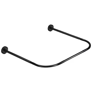Stainless Steel U Shaped Shower Curtain Rod, 90cm/35" Width Black - Picture 1 of 8
