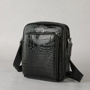 NEW Crocodile Belly Men's Shoulder Bag Business Leisure Outdoor Real Leather Bag