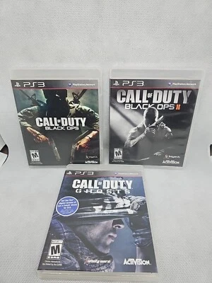 Call of Duty PS3 Game Lot Black Ops, Black Ops II, Ghosts CIB Tested COD  - Image 1 of 3