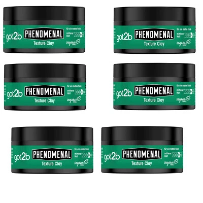6x 100ml Schwarzkopf got2b phenomenal Mann O Mann Texture Clay Matt Effekt - Bild 1 von 3