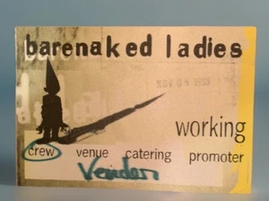 Unbenutzter Barenaked Ladies All Access Working Pass Aufkleber Mesa, AZ 11.04.1998 - Bild 1 von 2