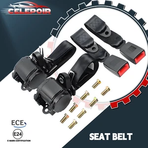 2x Kit de cinturón de seguridad universal de 3 puntos de inercia para automóvil camión cinturón de seguridad ajustable 3,5 m - Imagen 1 de 15