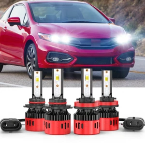 4x 9005+H11 LED Headlight Bulbs Hi-Lo C6 For Honda Civic 2014-17 Accord 2008-17 - Bild 1 von 12