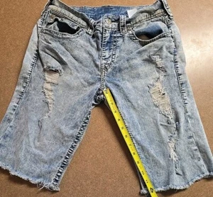 True Religion Mens Distressed Ricky Relaxed Fit Straight  Shorts Size 31 - Picture 1 of 6