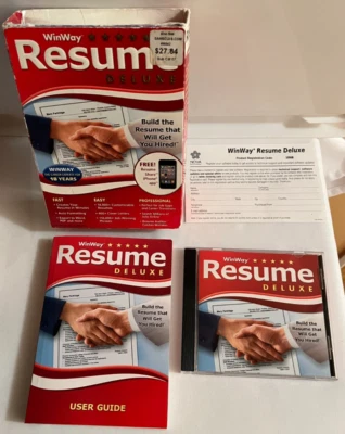WINWAY RESUME DELUXE 2010 CD & INSTRUCTION BOOK Build Resume That Gets You Hired - Image 1 of 2