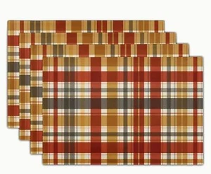 4 Piece Placemat Set 12x18in Woven Polyester Fall - Picture 1 of 2