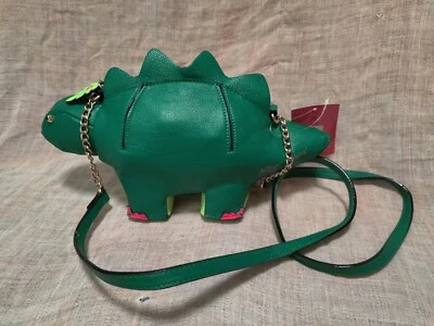 Bolso Bandolera Nuevo con Etiquetas Raro Betsey Johnson Betseysaurus Rex Dinosaurio Stegosaurus. Foto 1 de 4