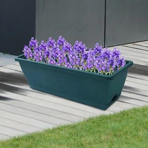 2x Window Box Planter Rectangular Organizer Planter Boxes for Outdoor Garden - Picture 1 of 23