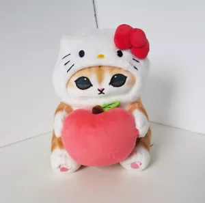 Mofusand cat x Sanrio 9" Hello Kitty plushie - sitting plush with apple - Picture 1 of 6