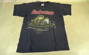 Vintage Budweiser Frogs Navy Blue s/s Graphic Tee Shirt Size L - Picture 1 of 6