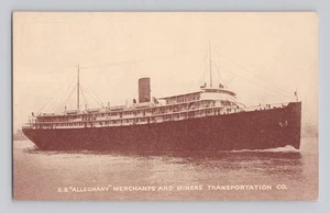 SS Alleghany - Vaporiera trasporto mercanti e minatori con retro mappa - Foto 1 di 2