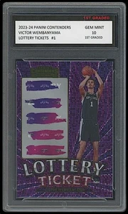 Victor Wembanyama 2023 Panini Contenders Ticket Spurs Rookie Card 1st Graded 10 - Picture 1 of 1