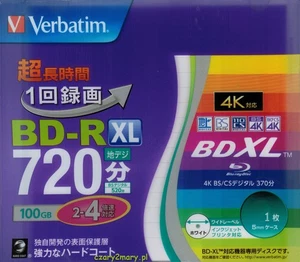 Verbatim BD-R XL x4 100GB Printable 1pcs. - Picture 1 of 7