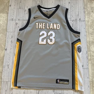 Nike Dri-Fit LeBron James Cavaliers City Edition The Land Youth XL Jersey Gray - Picture 1 of 7