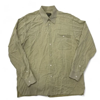 Camisa de vestir Ermenegildo Zegna abotonada para hombre grande manga larga informal verde Foto 1 de 4