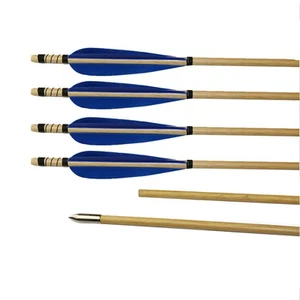 6/12X 31" Wooden Arrows Nature Feather Outdoor Sports Archery Hunting Practice - Picture 1 of 31