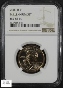 2000 D Proof-Like Millennium Set Sacagawea Dollar $1 NGC MS 66 PL - Picture 1 of 7