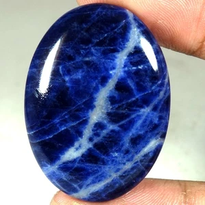 39,75 kt 100 % natürlicher blauer Sodalith ovale Form Cab seltener loser Edelstein 37 x 27 x 05 mm - Bild 1 von 3