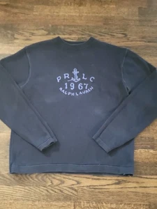 VINTAGE Polo Ralph Lauren Sweater Mens Extra Large Blue Anchor PRLC Preppy - Picture 1 of 12